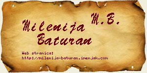 Milenija Baturan vizit kartica